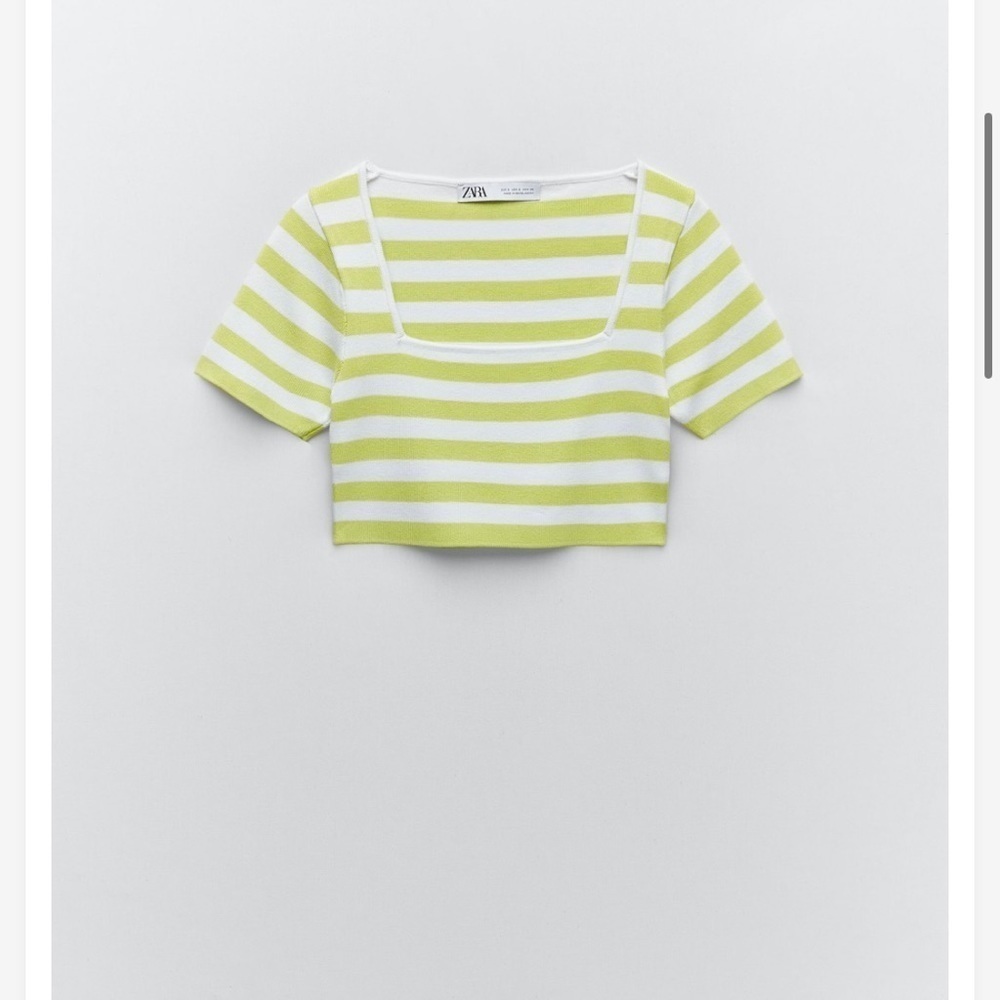 [Zara] Knit Square Neck Crop Tee